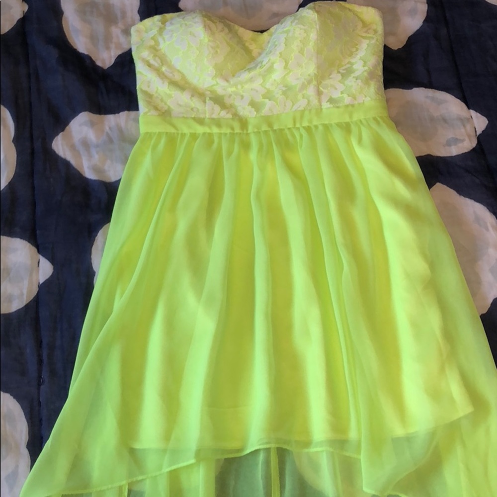 Lime green and lace dress
